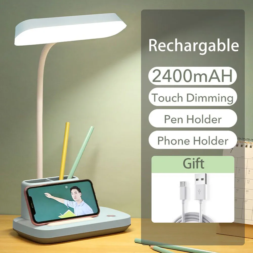 Yage Yg T031C Rechargeable Touch Dimming Desk Lamp – Pen &Amp; Phone Holder A Yage Yg T031C Rechargeable Touch Dimming Desk Lamp – Pen &Amp; Phone Holder A