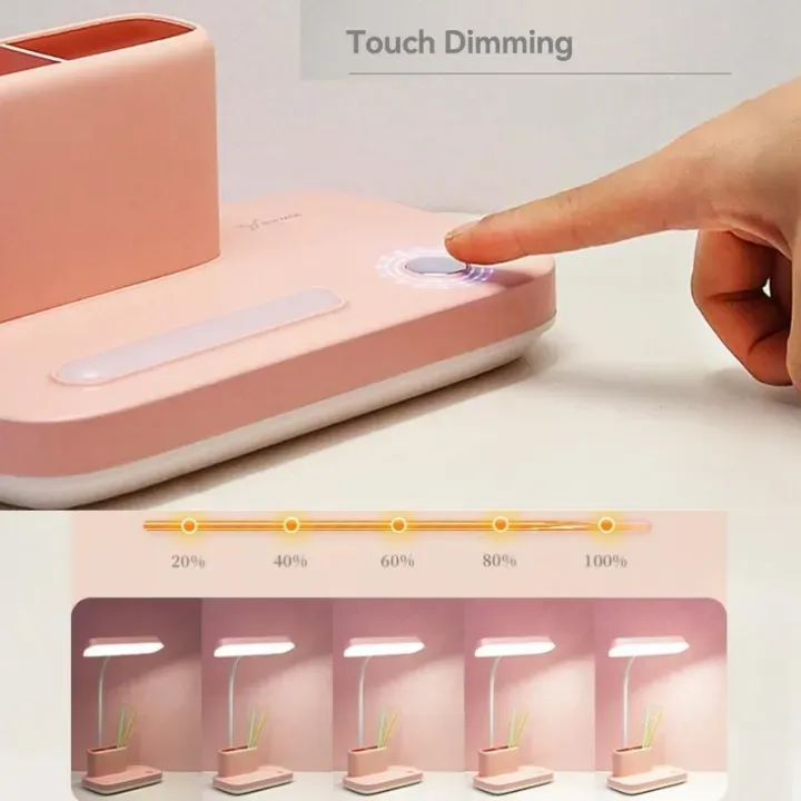 Yage Yg T031C Rechargeable Touch Dimming Desk Lamp – Pen &Amp; Phone Holder E Yage Yg T031C Rechargeable Touch Dimming Desk Lamp – Pen &Amp; Phone Holder E