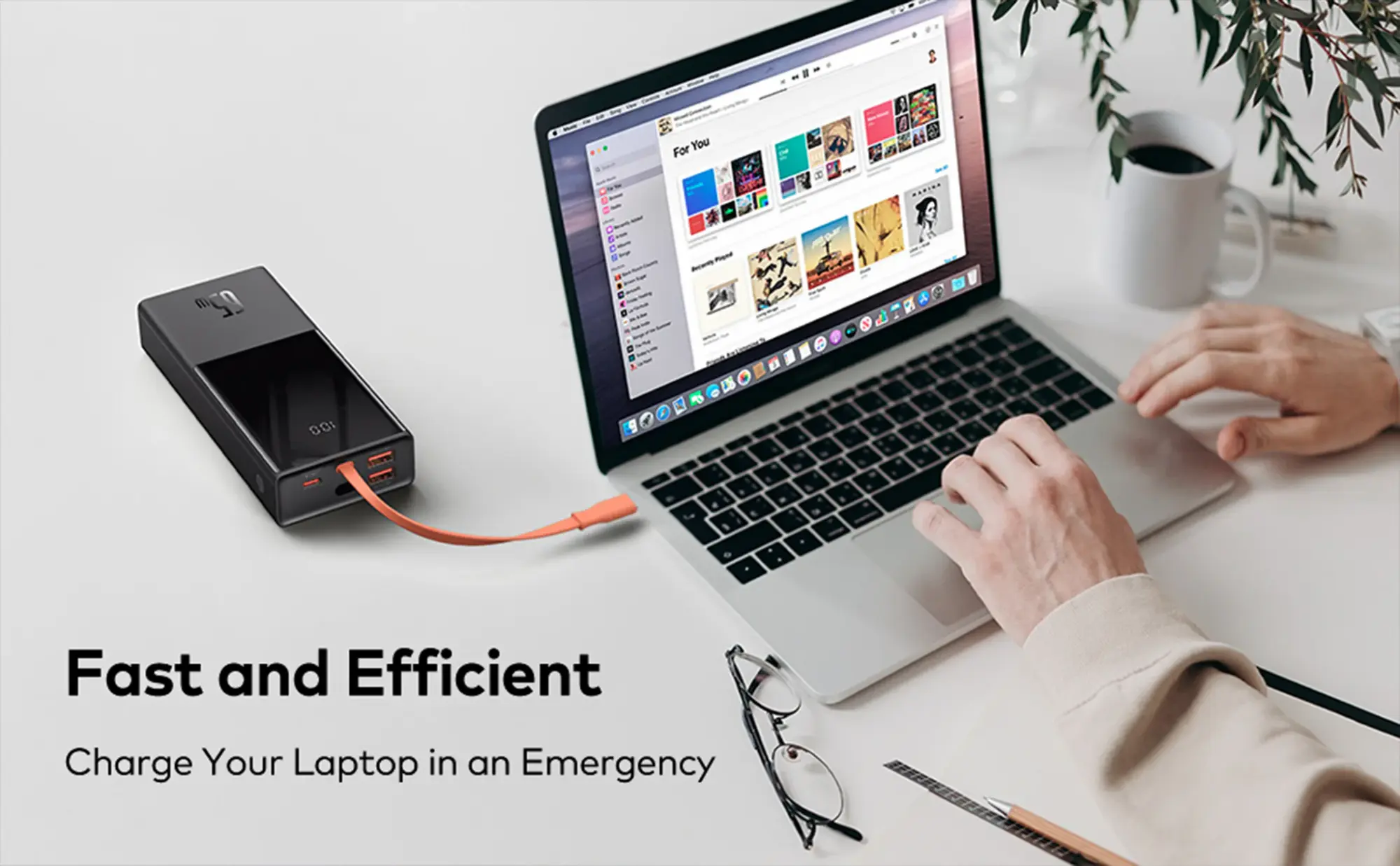 Baseus Elf 65W Power Bank 20000Mah With Type C Cable O Baseus Elf 65W Power Bank 20000Mah With Type C Cable O