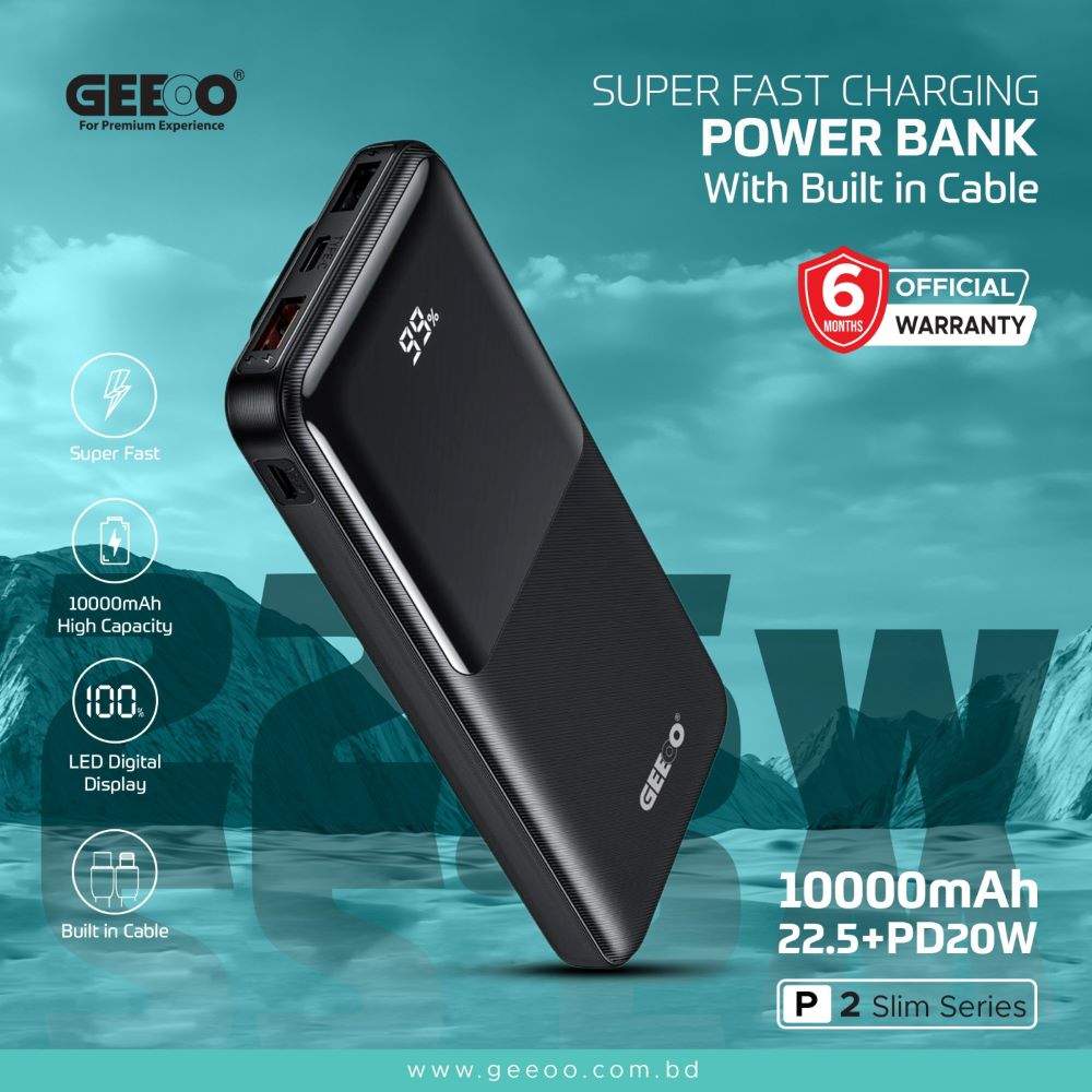 Geeoo P2 Fast Charging 10000Mah Powerbank B