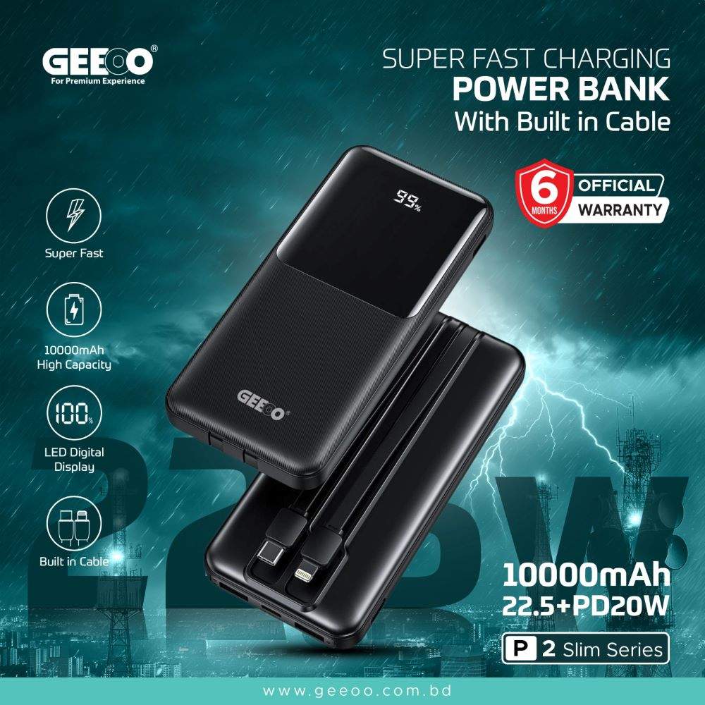Geeoo P2 Fast Charging 10000Mah Powerbank Q