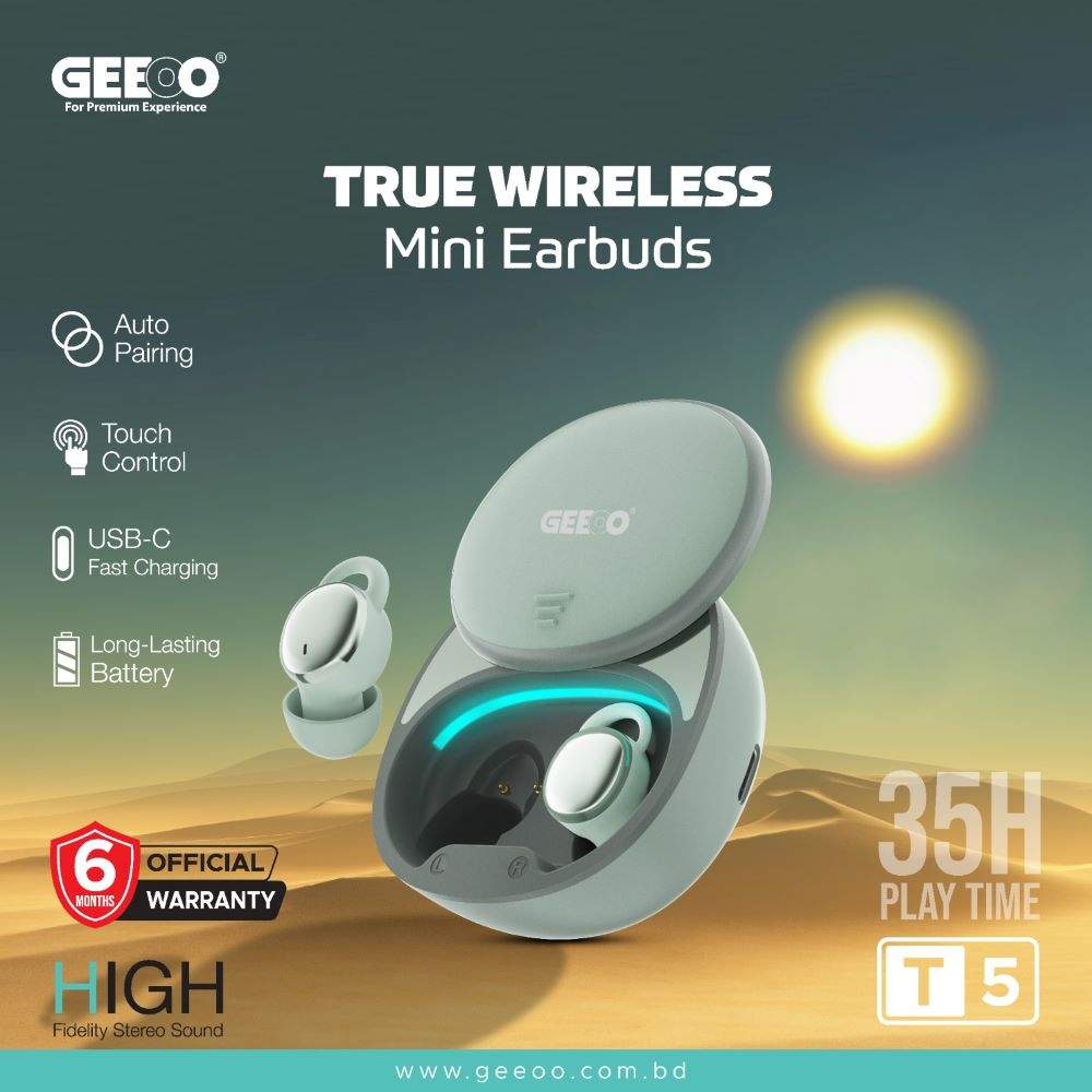 Geeoo T5 Tws Touch Control Mini Earbuds V