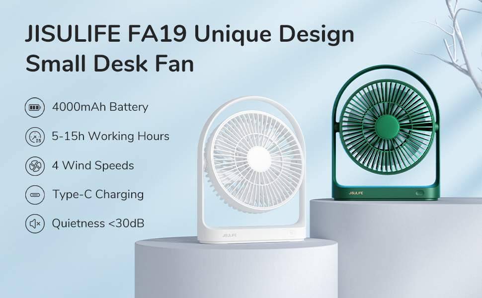 Jisulife Fa19 4000Mah Usb Portable Rechargeable Fan A