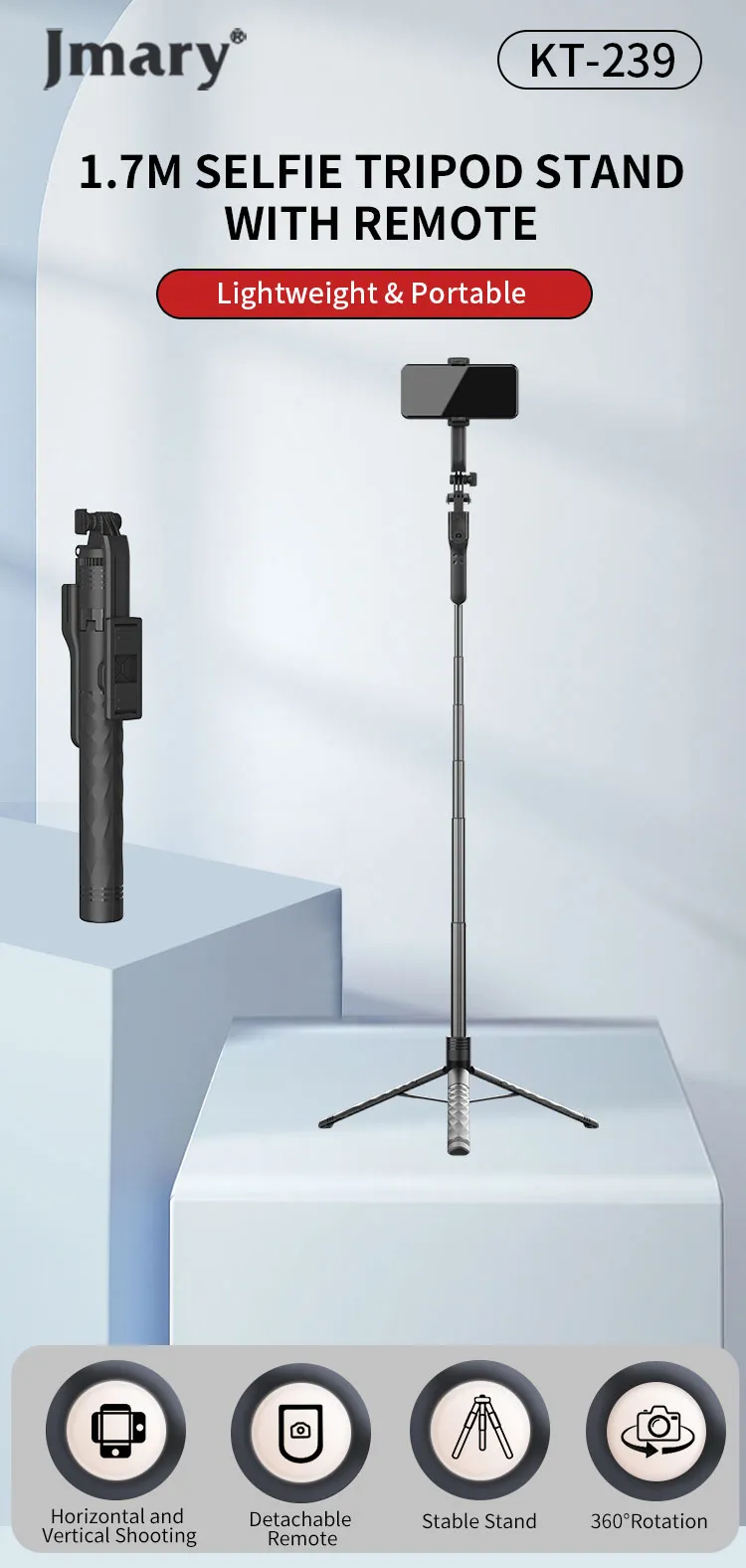 Jmary Kt 239 Camera Phone Selfie Stick Tripod Jmary Kt-239 Camera Phone Selfie Stick Tripod
