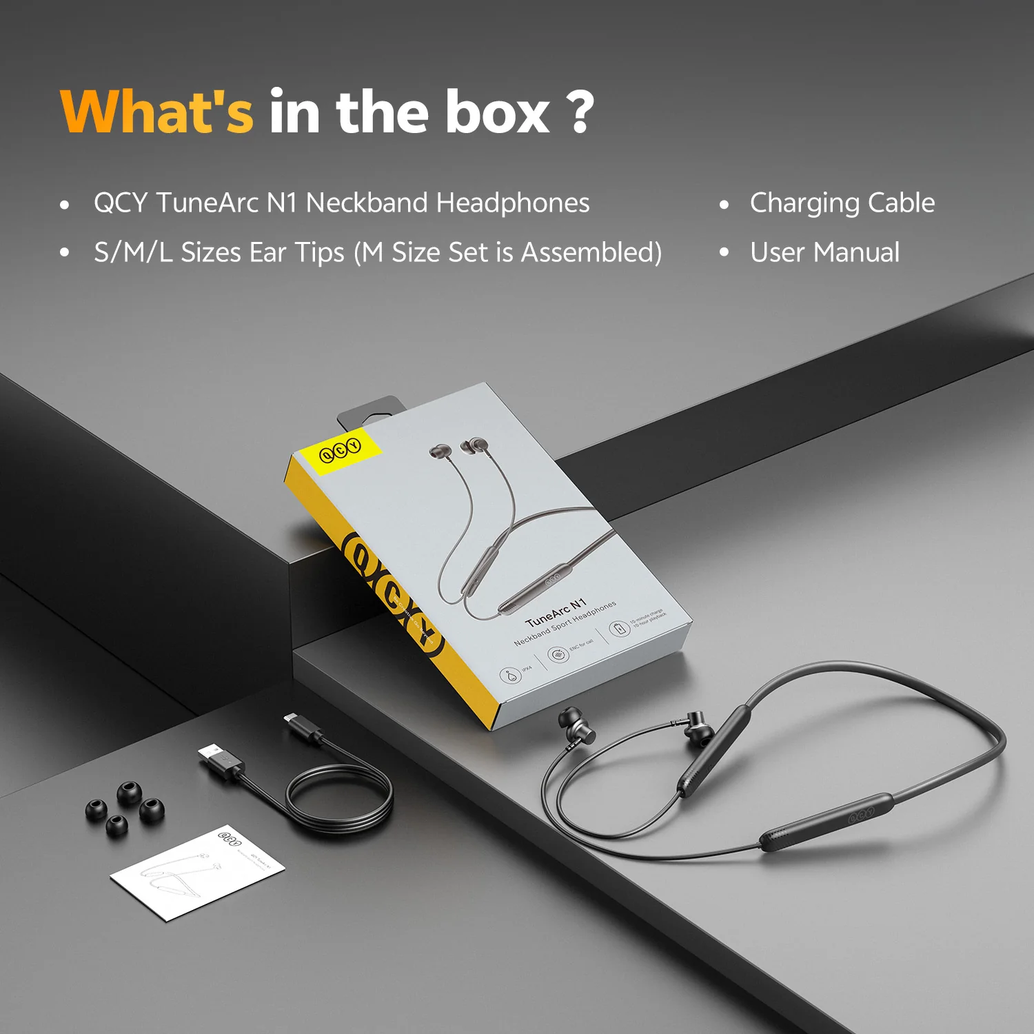 Qcy Tunearc N1 C3 In Ear Neckband Headphones Fbd