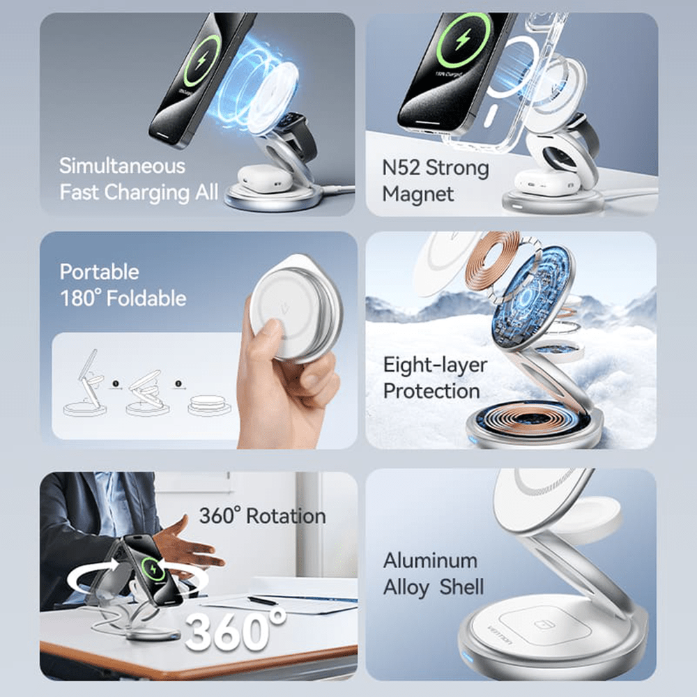 Vention Fgei0 3 In 1 Magsafe Charger Stand For Apple A