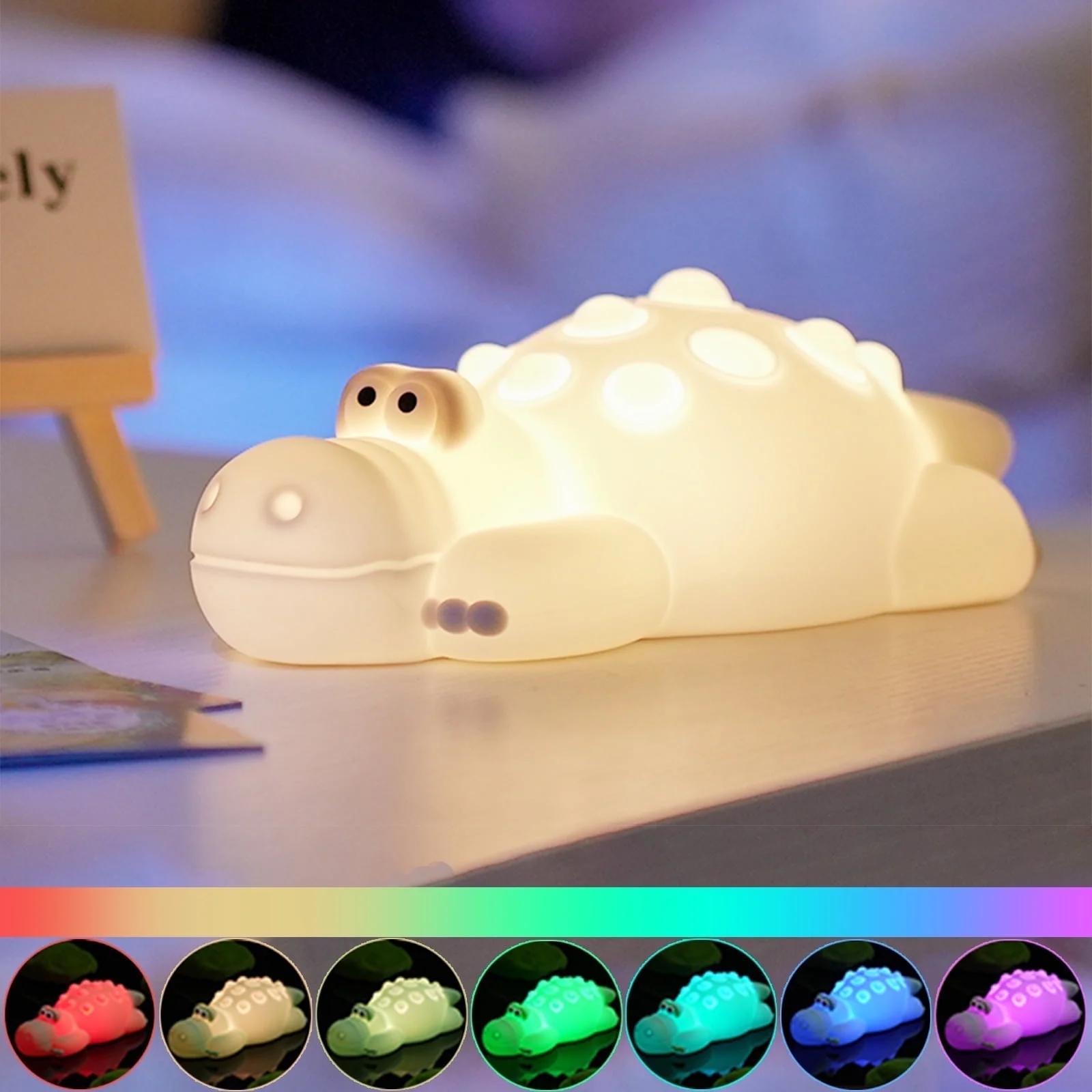 7 Color Crocodile Shape Silicone Night Light Toy For Kids A 7 Color Crocodile Shape Silicone Night Light Toy For Kids A