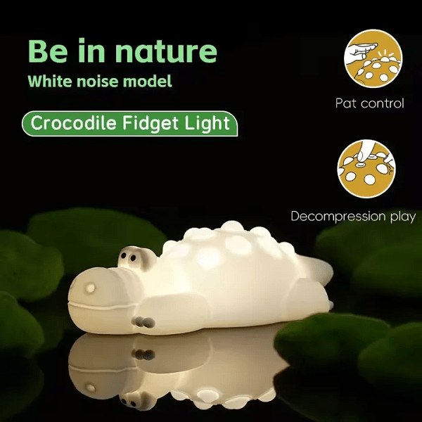 7 Color Crocodile Shape Silicone Night Light Toy For Kids Fd