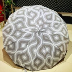 Premium 12 Ribs Automatic Umbrella With Flash Light – White