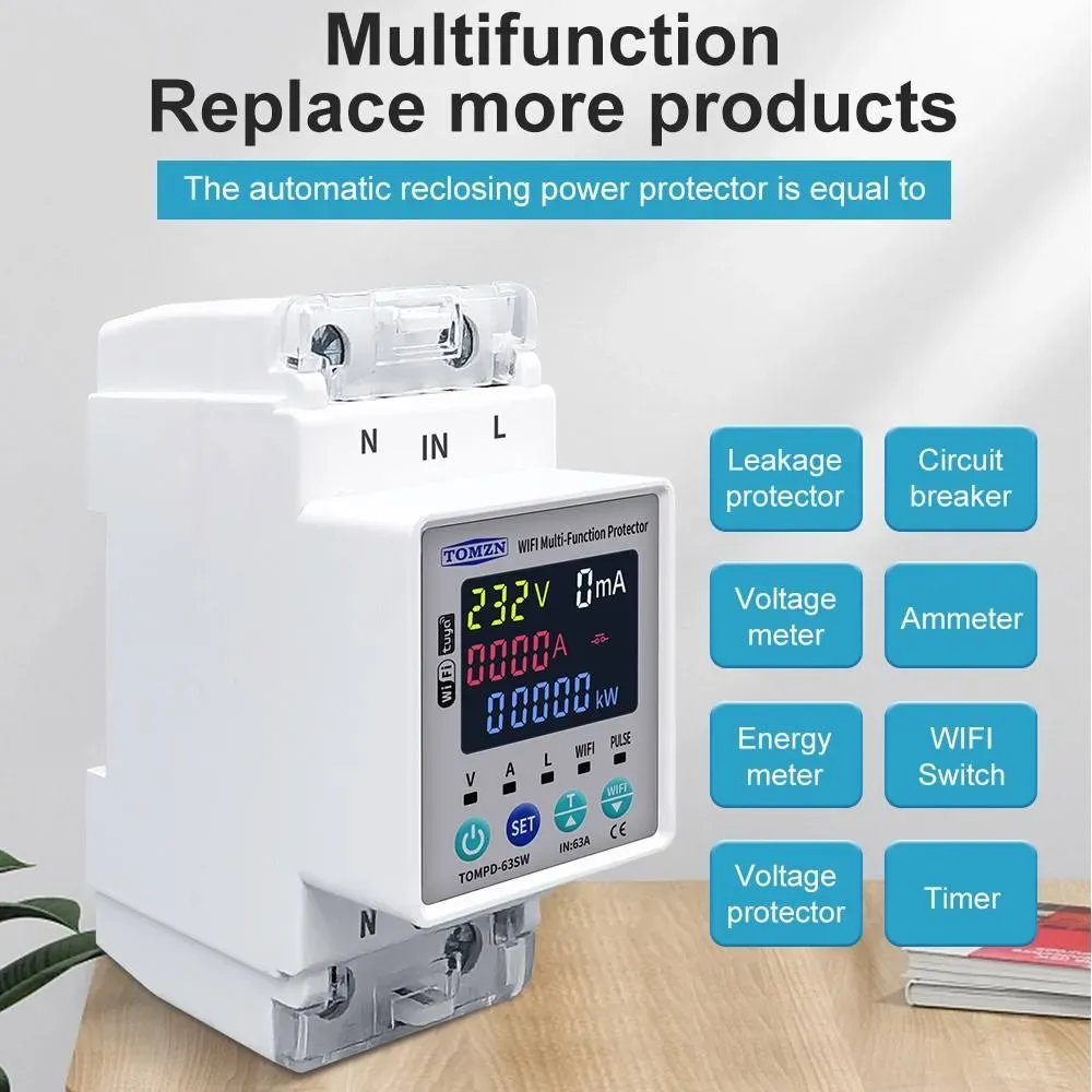 The Tomzn Tompd 63Sw Wifi Smart Circuit Breaker Offers Real Time Energy Monitoring Capabilities