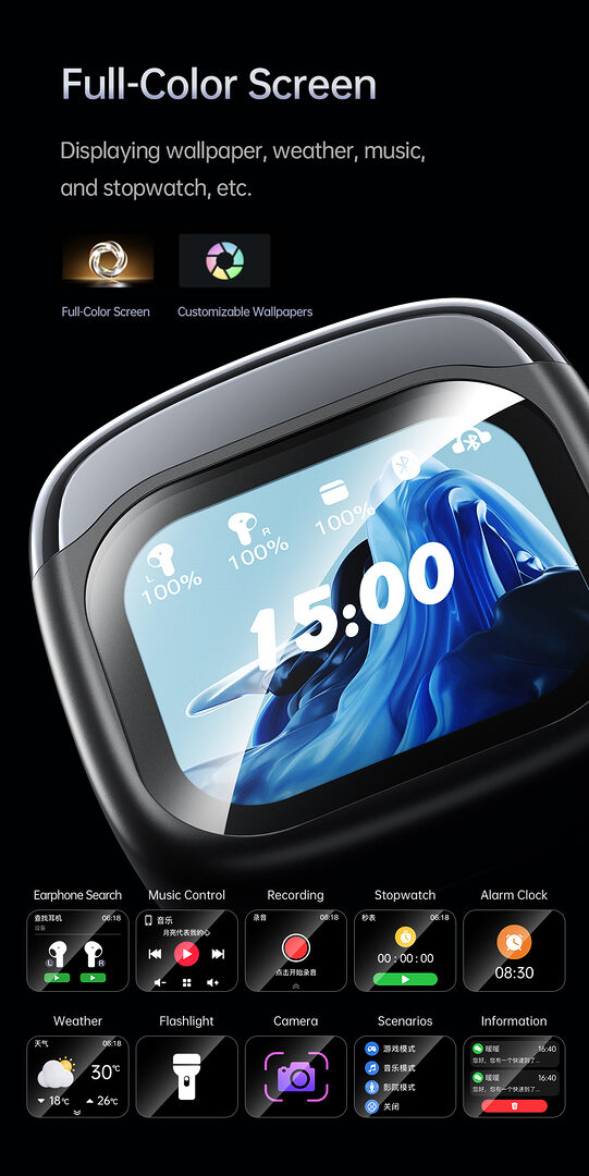 Awei Tp100 Enc Touch Screen Color Screen Bluetooth Headset C Awei Tp100 Enc Touch Screen Color Screen Bluetooth Headset C