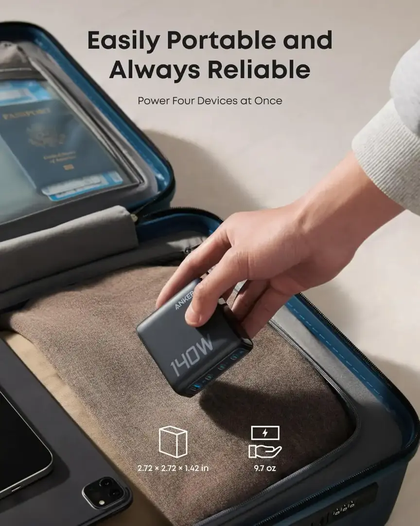 Anker B2697 Laptop Charger 140W 4 Port Pd 3 1 Touch Control Usb C Cable Chinese Version C