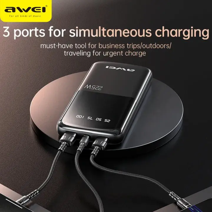 Awei P10K 10000Mah 22 5W Pd Fast Charge Power Bank D Awei P10K 10000Mah 22 5W Pd Fast Charge Power Bank D