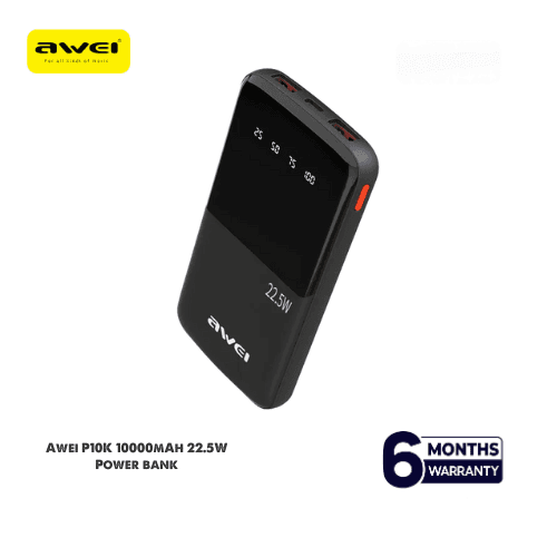 Awei P10K 10000Mah 22.5W Pd Fast Charge Power Bank Awei P10K 10000Mah 22.5W Pd Fast Charge Power Bank
