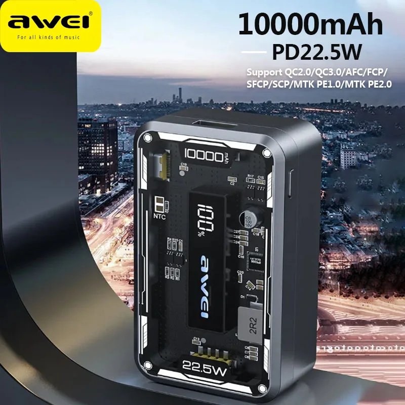 Awei P111K 10000Mah Pd22 5W Portable Power Bank A