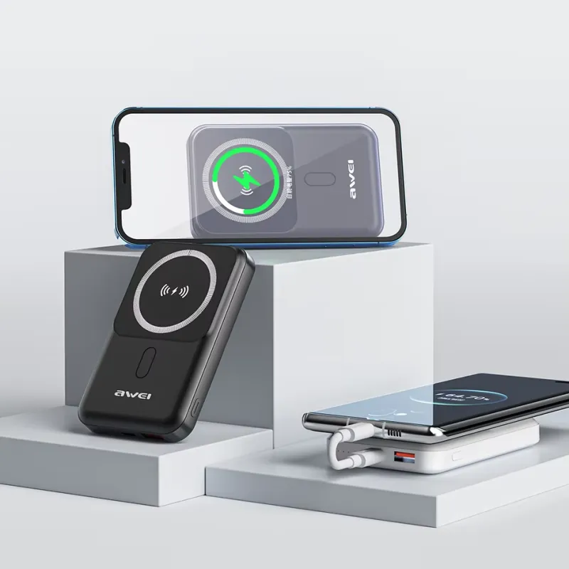 Awei P139K 10000Mah 15W Magnetic Wireless Power Bank A