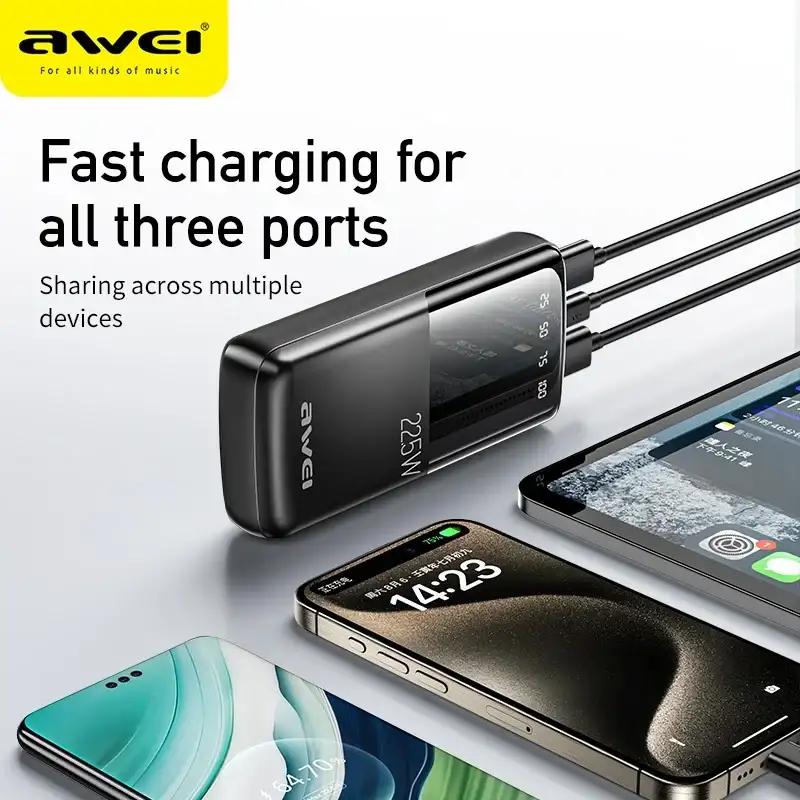 Awei P13K 22 5W Pd Powerbank 20000Mah Fast Charging C