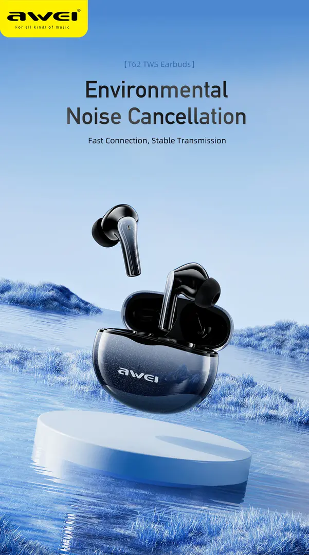 Awei T62 4 Mic Enc Earphones Bluetooth 5 3 Earbuds A