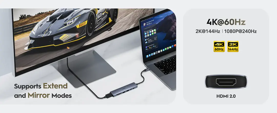 Cudy Uh407 7 In 1 Hdmi Sd Tf 4K Usb C Hub B