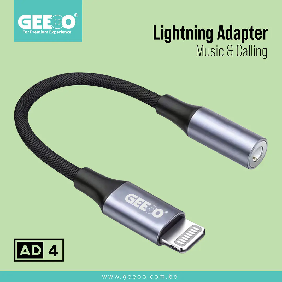 Geeoo Ad4 Lightning To 3 5Mm Headphone Jack Adapter C