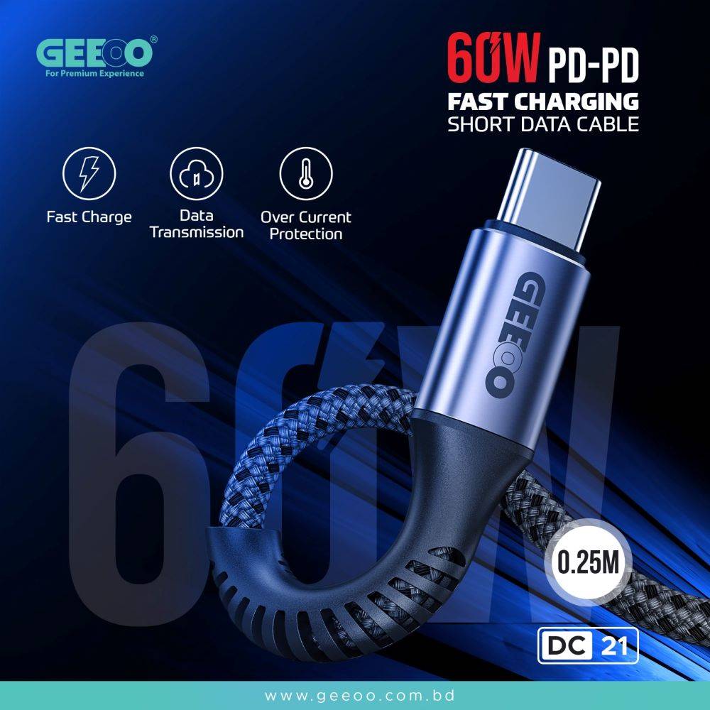 Geeoo Dc21 (Pd Pd) 60W Fast Charging Short Data Cable C Geeoo Dc21 (Pd Pd) 60W Fast Charging Short Data Cable C