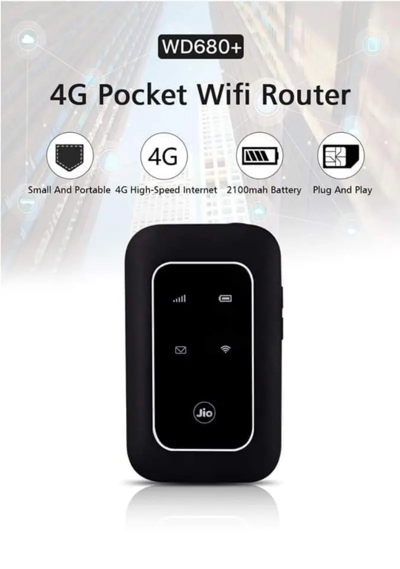 Jio WD680+ LTE-Advanced Mobile Wi-Fi Hotspot Router - Price In BD