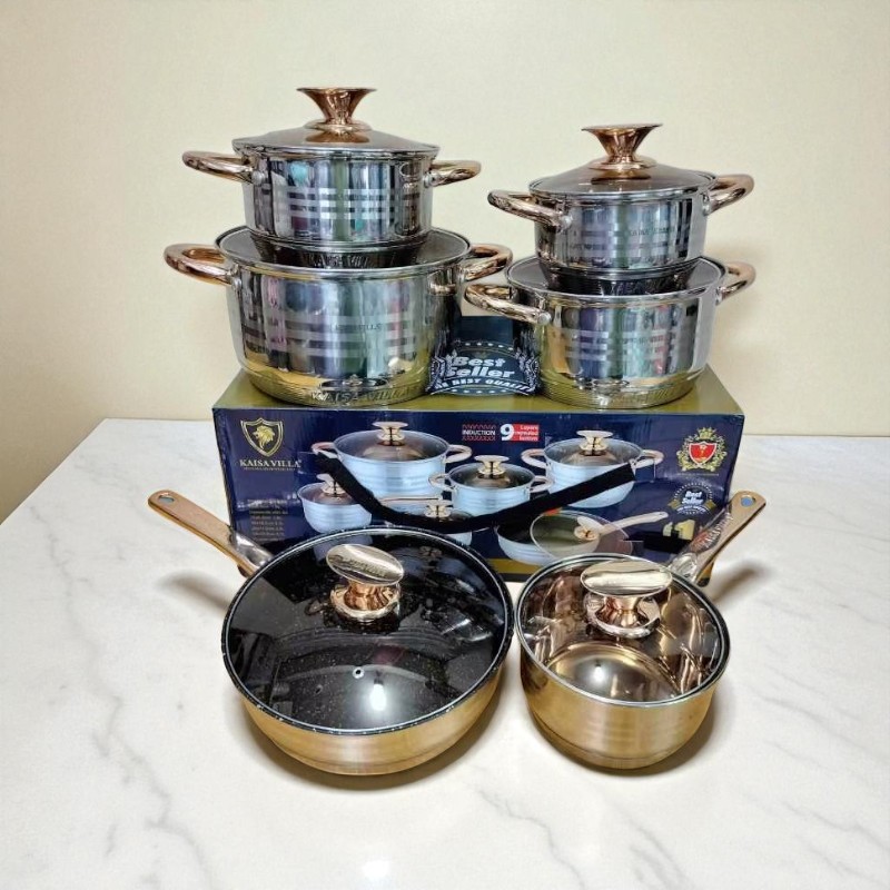 Kaisa Villa Kv 6618 Stainless Steel 9Layer 12Pcs Cookware Set B