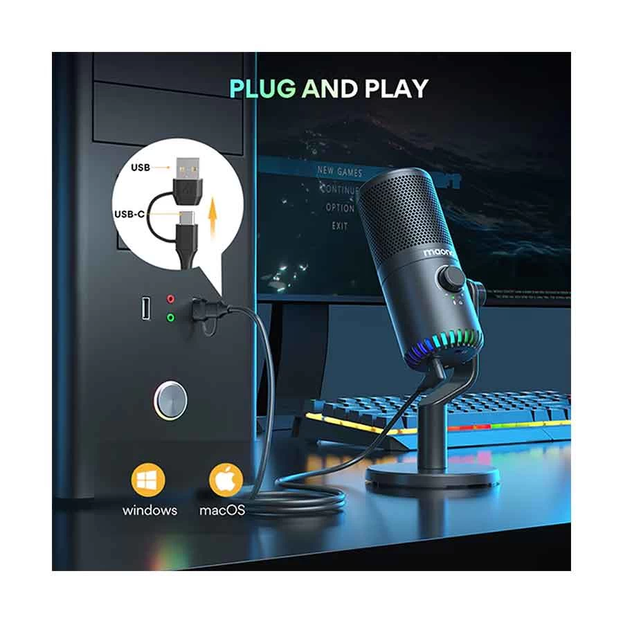 Maono Dm30 Rgb Programmable Usb Condenser Microphone B