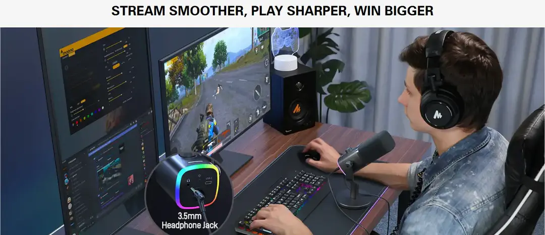 Maono Pd100X Rgb Usb Xlr Dynamic Microphone For Game Streamers A Maono Pd100X Rgb Usb Xlr Dynamic Microphone For Game Streamers A