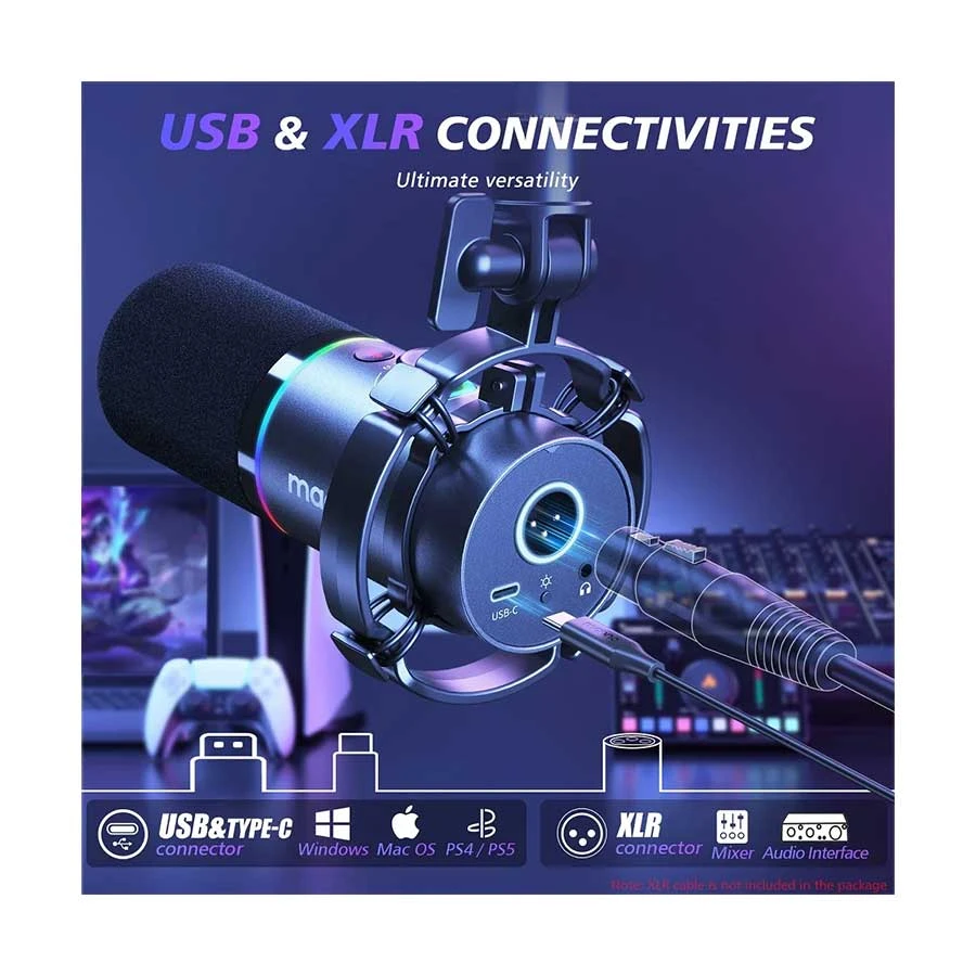 Maono Pd200Xs Usb Xlr Dynamic Microphone Set With Boom Arm B