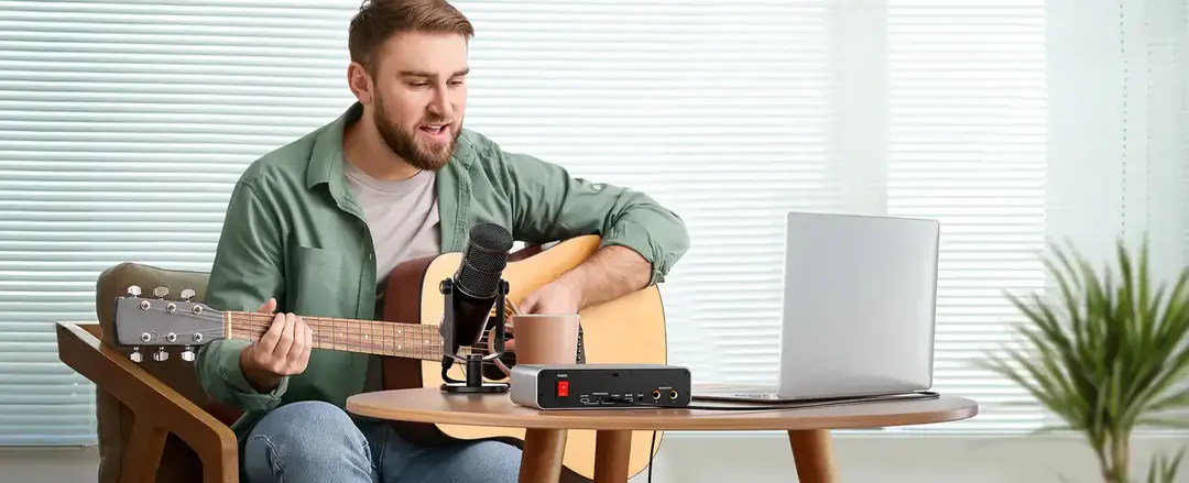 Maono Ps22 Audio Interface For Recording, Music Production, Guitar C