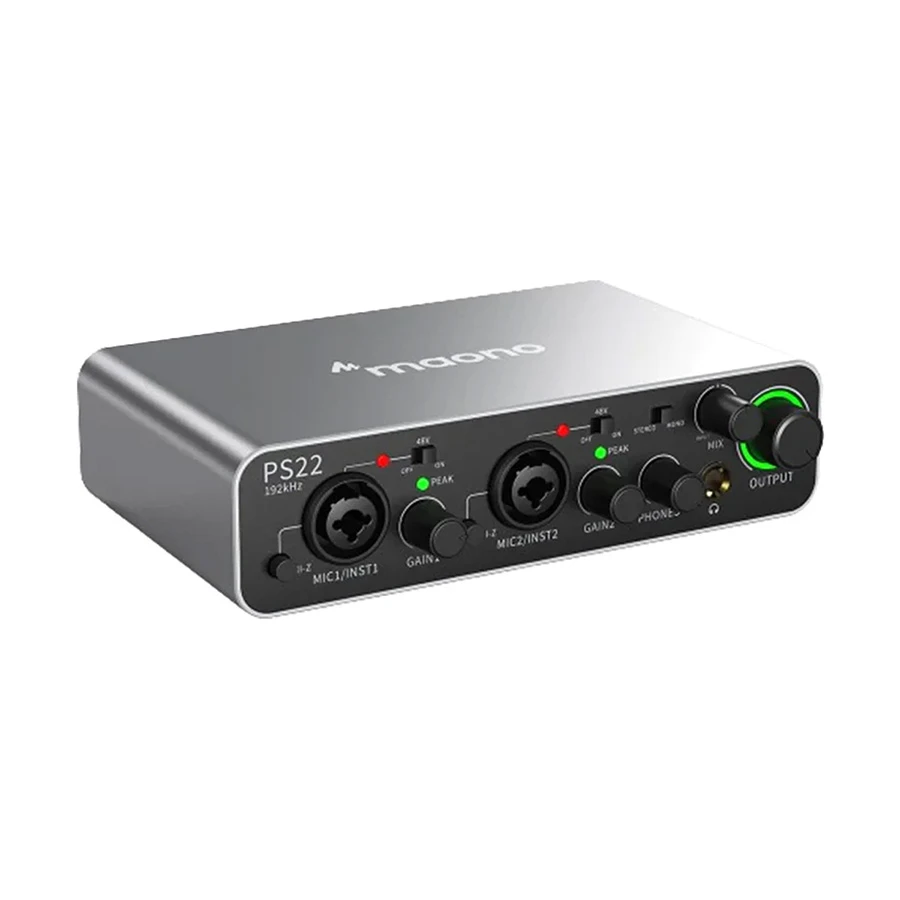 Maono Ps22 Audio Interface For Recording, Music Production, Guitar Maono Ps22 Audio Interface For Recording, Music Production, Guitar