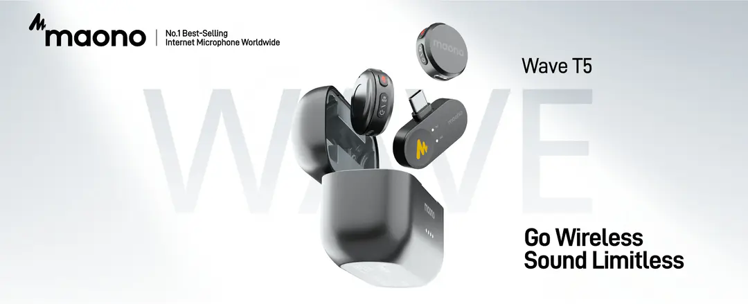 Maono Wave T5 Wireless Lavalier Microphone Combo A Maono Wave T5 Wireless Lavalier Microphone Combo A