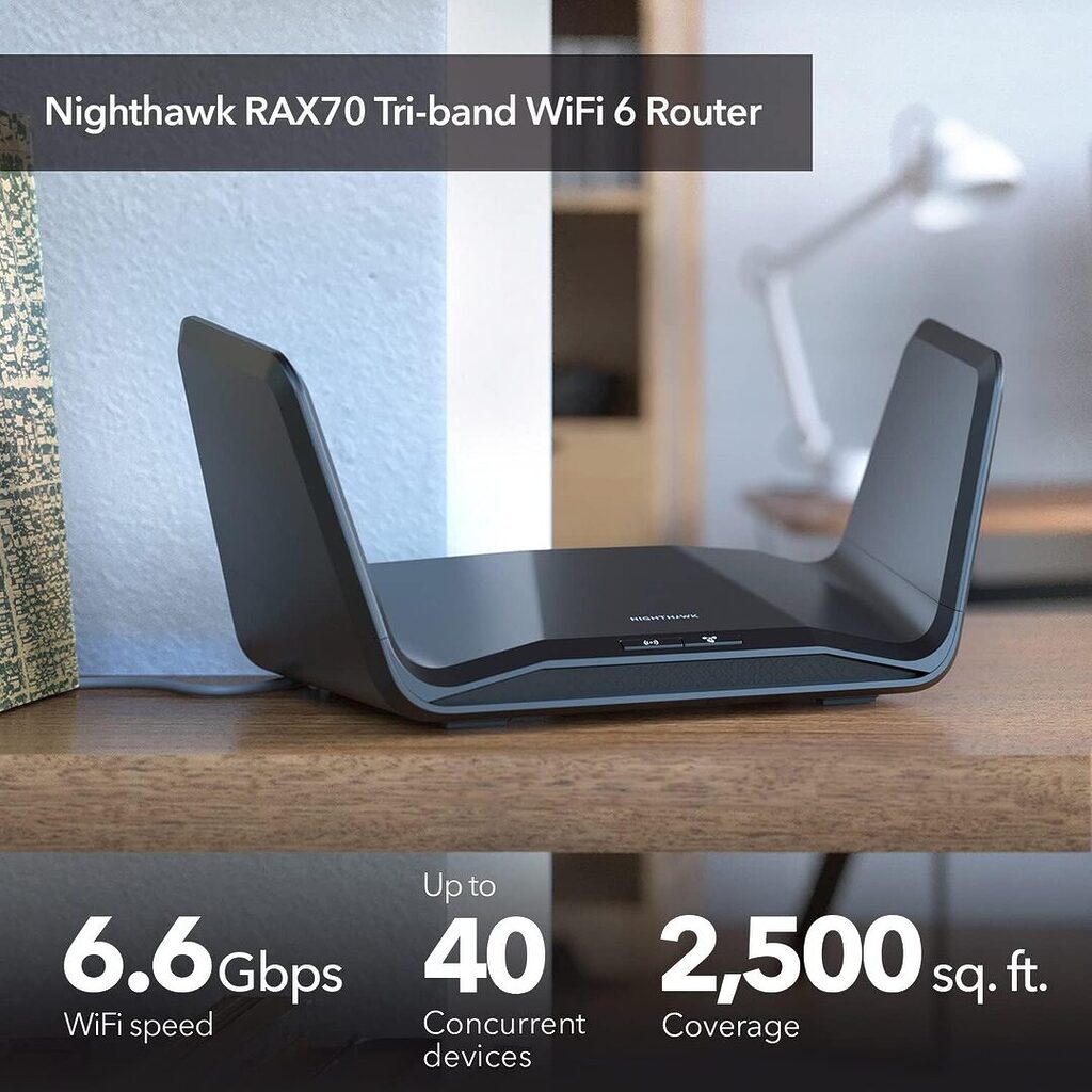 Netgear Nighthawk Rax70 Ax6600 Mbps Gigabit Tri Band Wi Fi 6 Gaming Router A