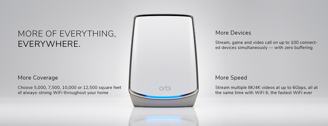 Netgear Orbi Rbk852 Ax6000 Mbps Gigabit Tri Band Wi Fi System Network Router A