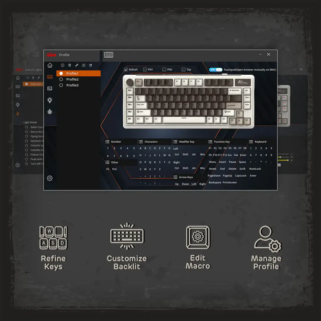 Royal Kludge Rk L75 Tri Mode Hot Swappable Wireless Mechanical Gaming Keyboard A