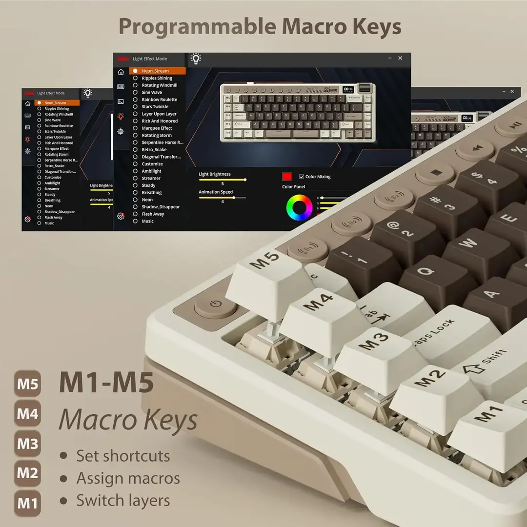 Royal Kludge Rk M70 Tri Mode Wireless Mechanical Gaming Keyboard A