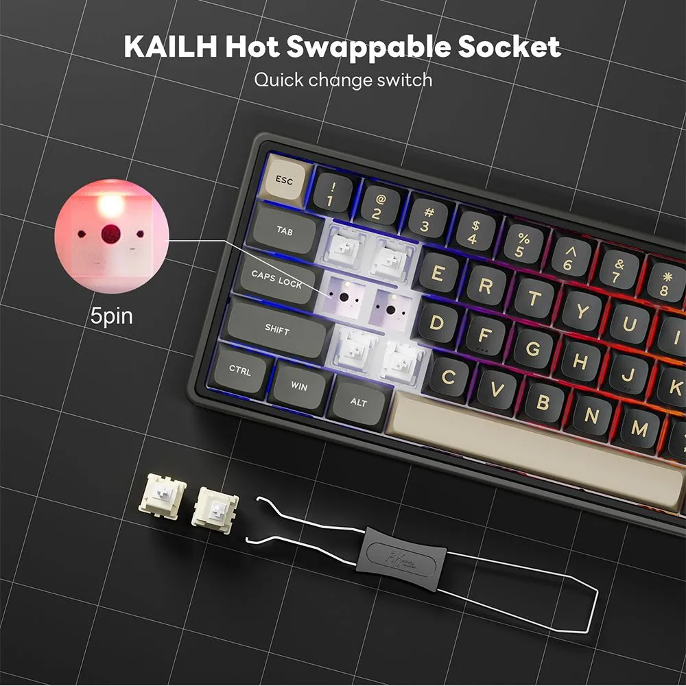 Royal Kludge Rk R65 Rgb Hotswappable Mechanical Keyboard B