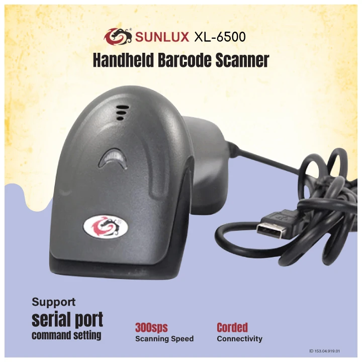 Sunlux Xl 6500 1D Handheld Barcode Scanner D