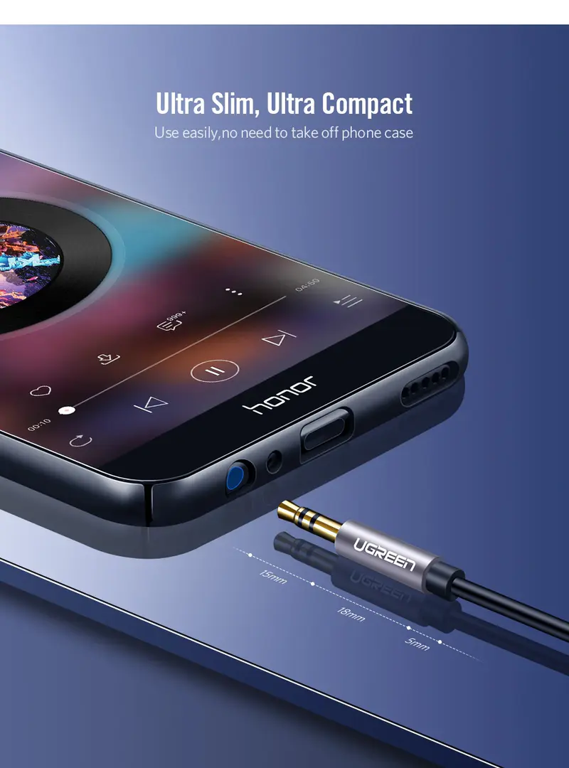 Ugreen Av118 (10593) 3 5Mm Male To 3 5Mm Female Extension Cable 1 5M A