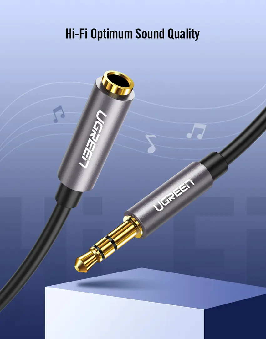 Ugreen Av118 (10593) 3 5Mm Male To 3 5Mm Female Extension Cable 1 5M B