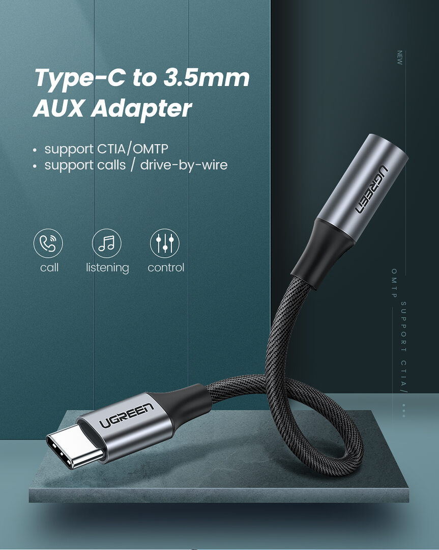 Ugreen Av142 Usb Type C To 3 5Mm Headphone Adapter A Ugreen Av142 Usb Type C To 3 5Mm Headphone Adapter A