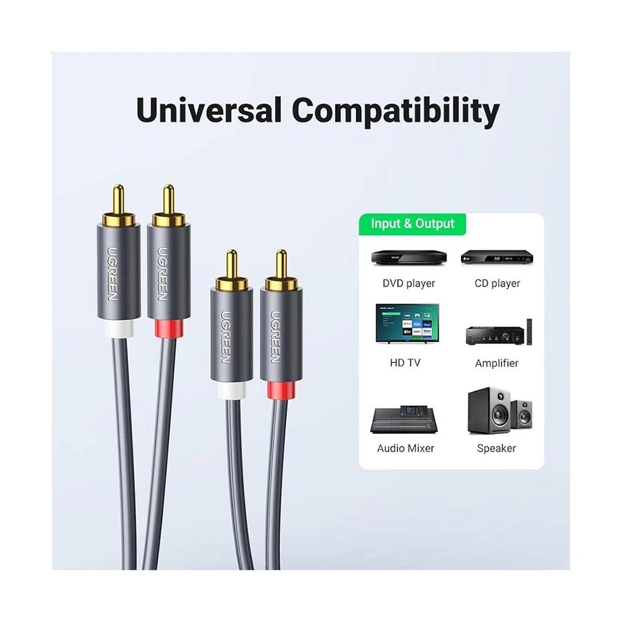 Ugreen Av104 (10520) 2Rca Male To Male 5 Meter Audio Cable B Ugreen Av104 (10520) 2Rca Male To Male 5 Meter Audio Cable B