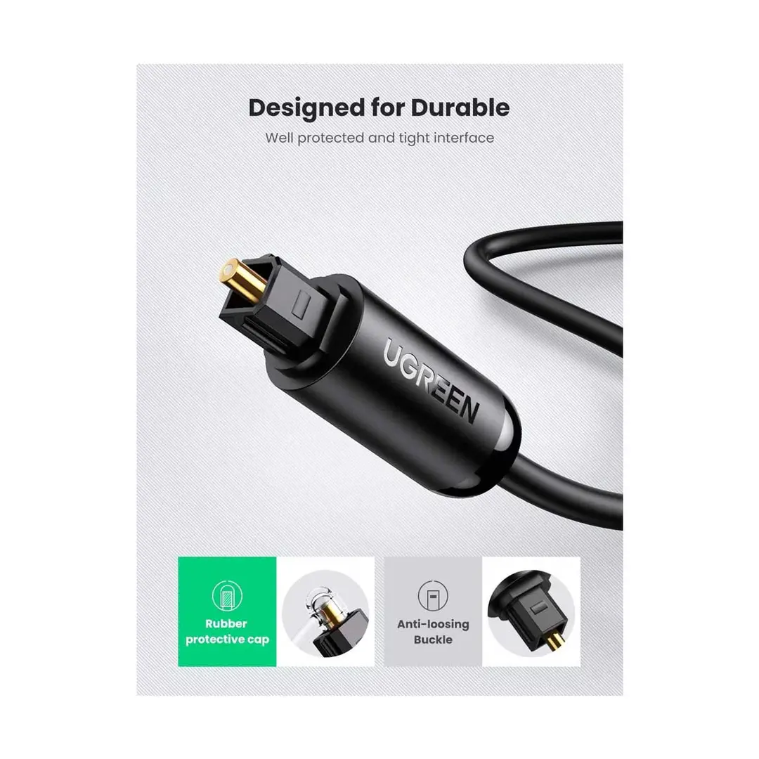 Ugreen Av122 (70893) Toslink Male To Male 3 Meter Optical Audio Cable A