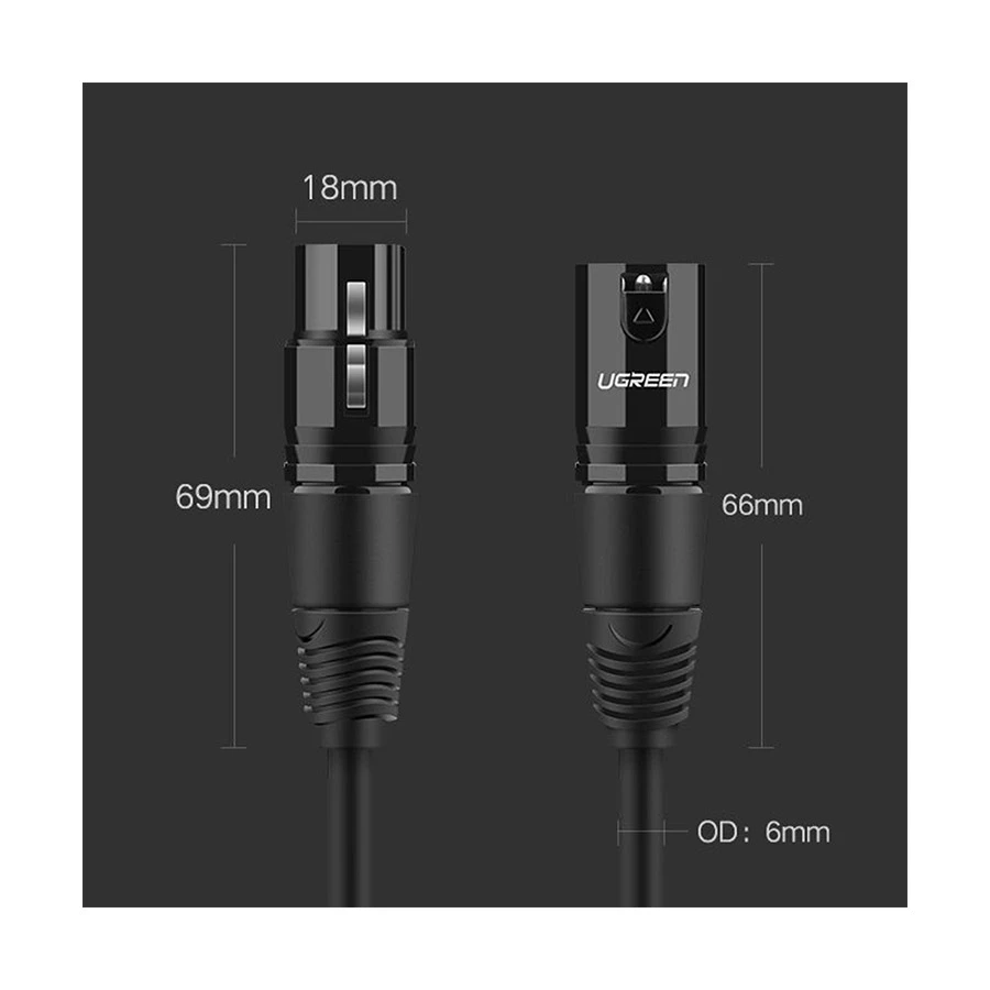 Ugreen Av130 (20714) Xlr Male To Xlr Female 10 Meter Microphone Extension Cable A Ugreen Av130 (20714) Xlr Male To Xlr Female 10 Meter Microphone Extension Cable A