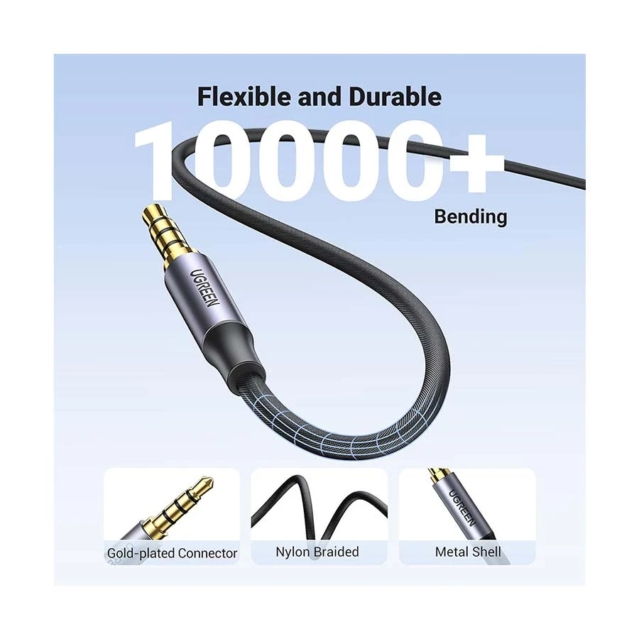 Ugreen Av183 (90788) 3 5Mm Male To Male 4 Pole Microphone Audio Cable C