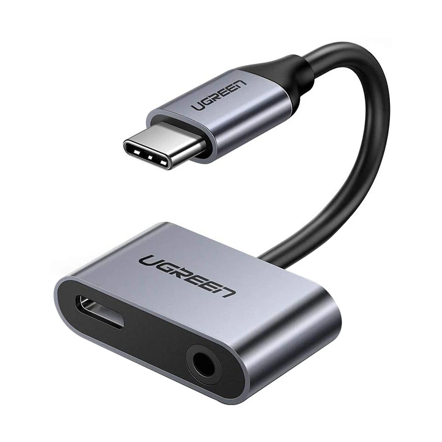 Ugreen Cm193 (50596) Type C To 3.5Mm Audio + Type C Female Aluminum Case Multiport Converter