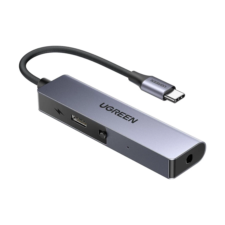 Ugreen Cm230 (90518) Type C Male To 3.5Mm &Amp;Amp; Usb C Pd Female Audio Converter With Built In Mic Ugreen Cm230 (90518) Type C Male To 3.5Mm &Amp;Amp; Usb C Pd Female Audio Converter With Built In Mic
