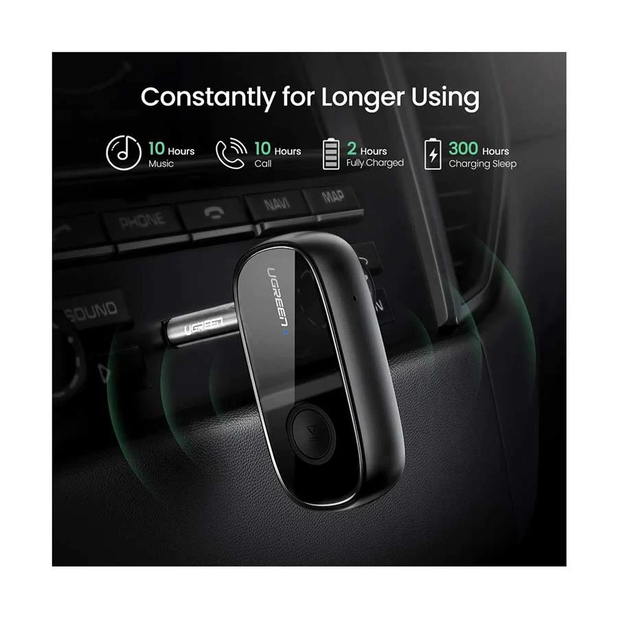 Ugreen Cm279 (70304) 3 5Mm Bluetooth 5 0 Car Audio Adapter With Mic A Ugreen Cm279 (70304) 3 5Mm Bluetooth 5 0 Car Audio Adapter With Mic A