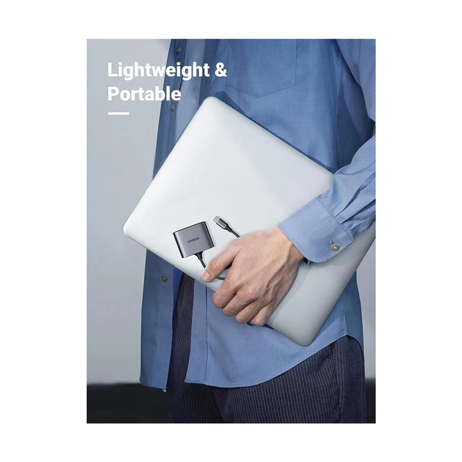 Ugreen Cm387 (80798) Type C Male To Usb, Sd &Amp; Tf Female Gray Converter A